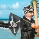 Pirátska vlajka 30 x 20 cm, mávatko na paličke